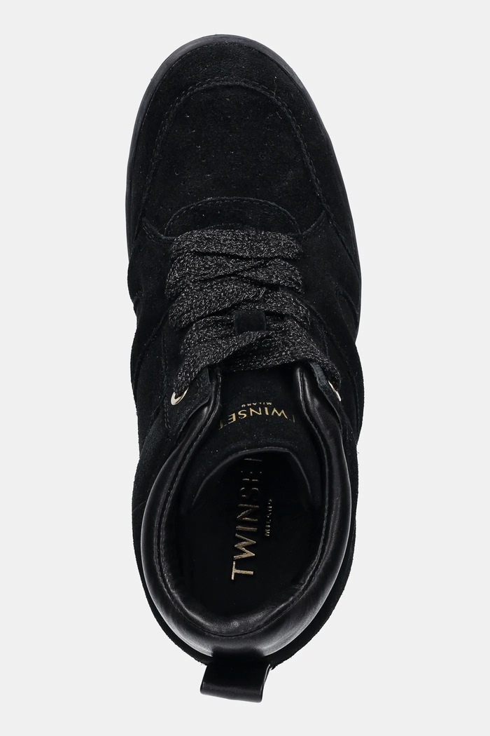 Twinset sneakers din piele intoarsă negru 252TGT016.00006