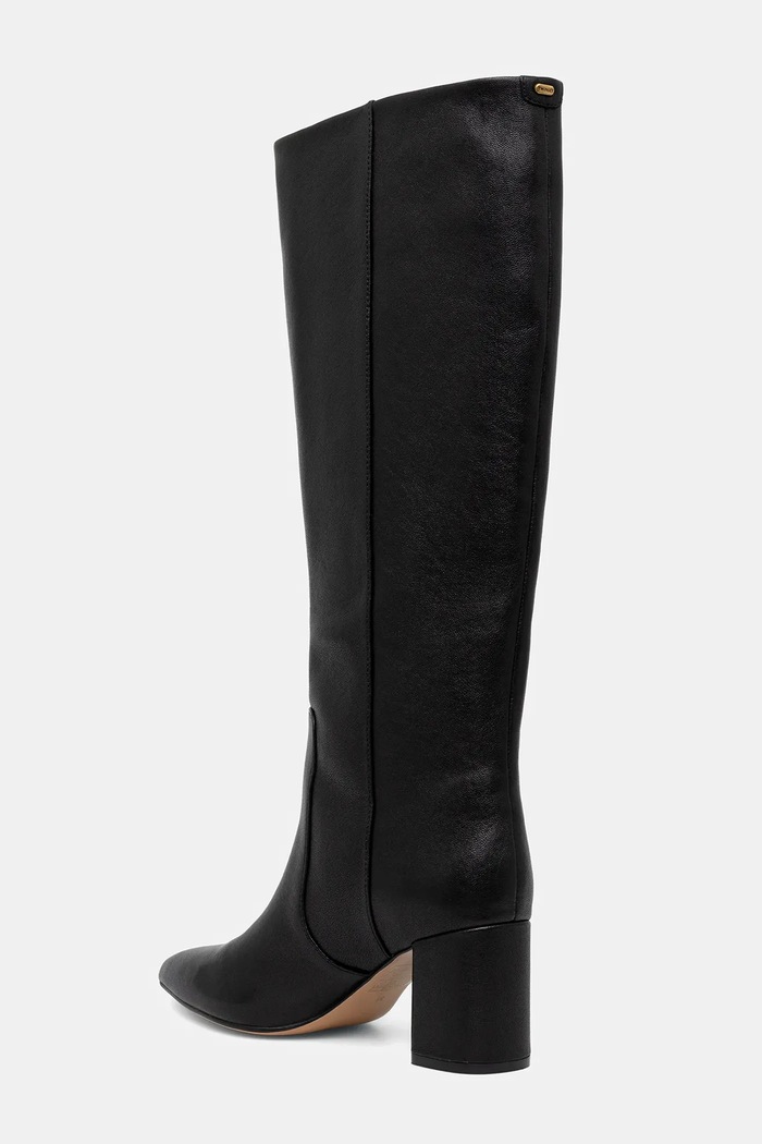 Încălțăminte Twinset ghete de piele 252TGT160.00006 negru