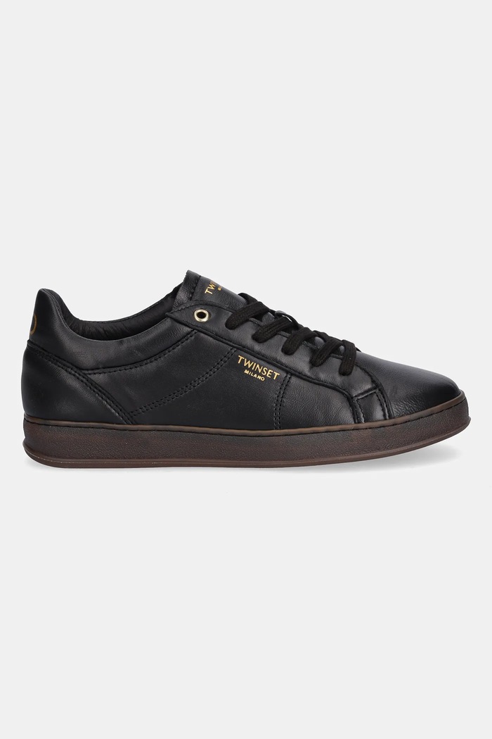 Kožené tenisky Twinset 252TGT024.00006 čierna AW25