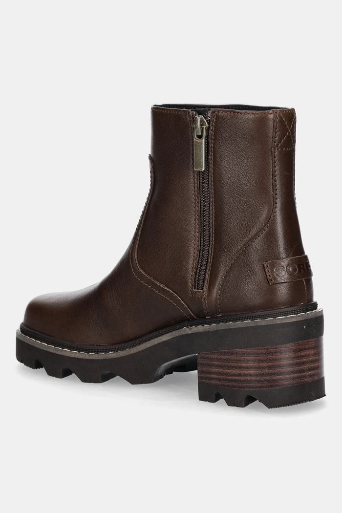 Boty Kožené kotníkové boty Sorel JOAN NOW ZIP BOOTIE 2138431256 hnědá