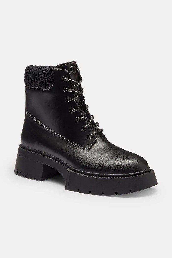 Kožne gležnjače Coach Leah Platform CCH88.BLK crna AW25