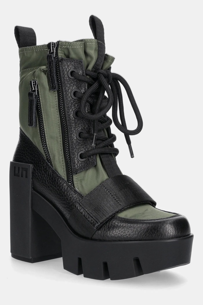 Nízké kozačky United Nude Grip Combat Mid textilní zelená 10962904165