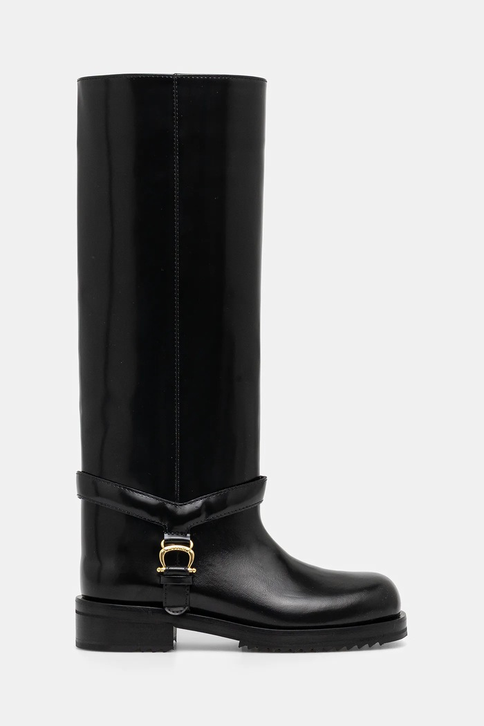 Pollini bőr csizma PA26154G0NPC0000 fekete AW25