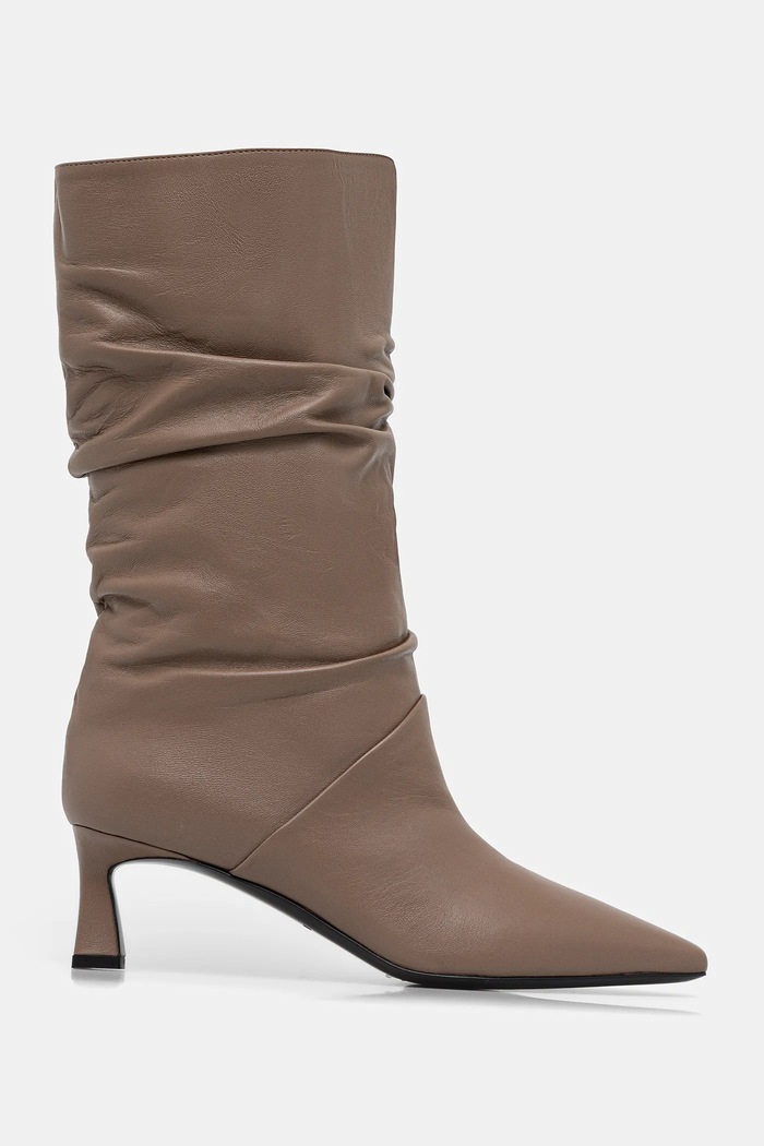 Kožené členkové topánky Pollini SA24115C0NTE0135 hnedá AW25