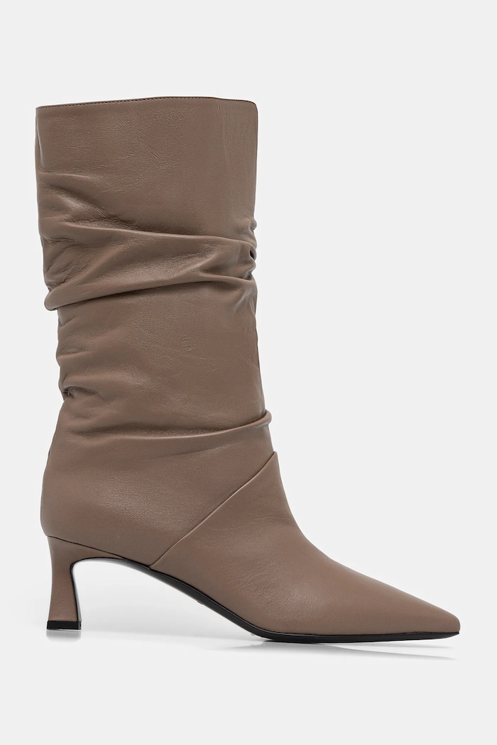 Kožené členkové topánky Pollini SA24115C0NTE0135 hnedá AW25