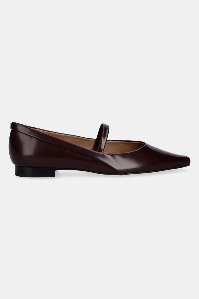 Kožené balerínky BOSS Charlize 50553005.557 burgundské AW25