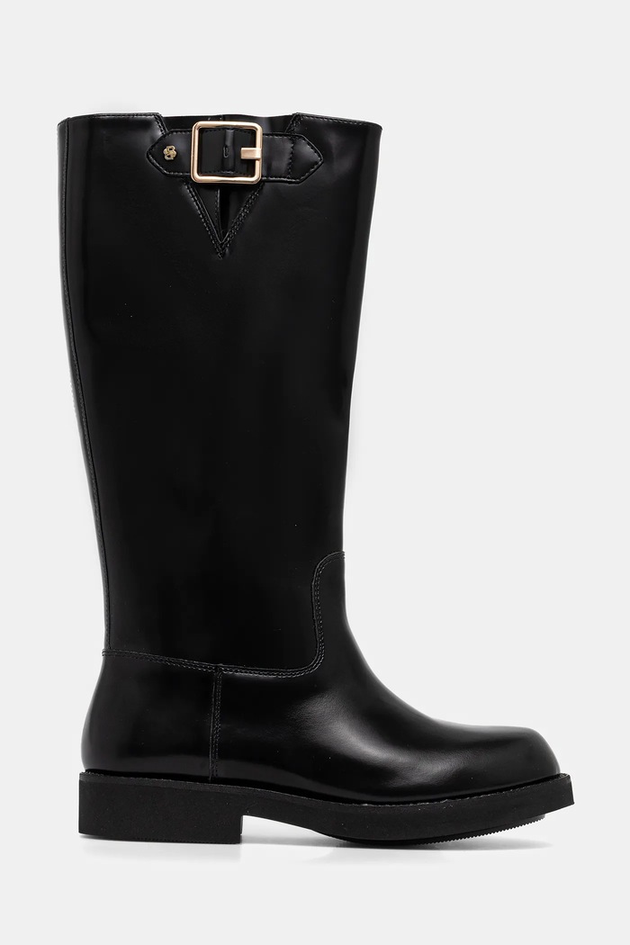 Kožené čižmy BOSS Eleri 50552771.001 čierna AW25