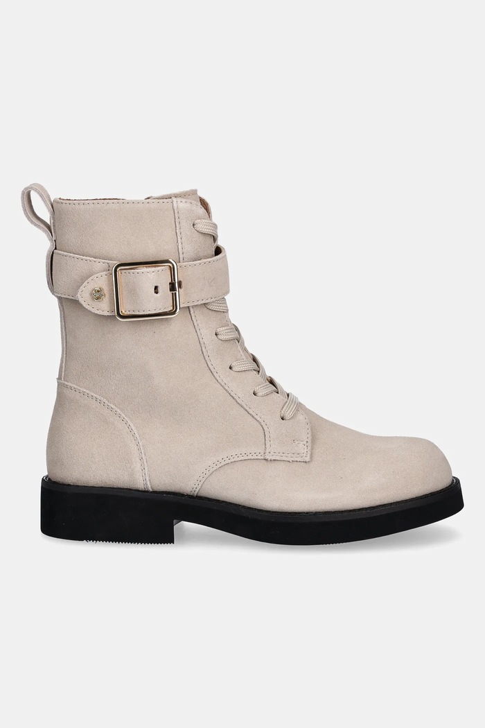 BOSS botki zamszowe Eleri 50552774.275 beżowy AW25