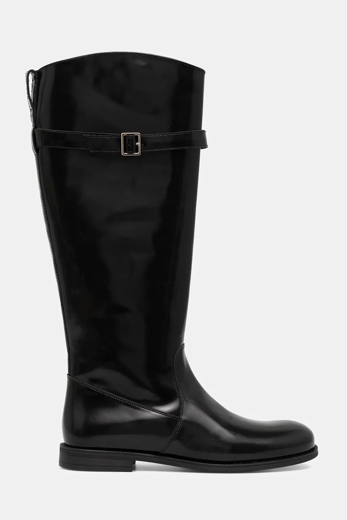 BOSS kozaki skórzane Lycia 50552801.001 czarny AW25