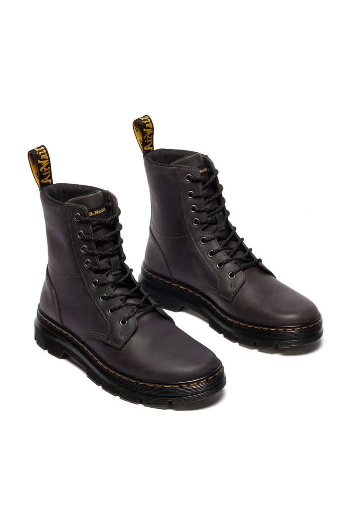 Kožené kotníkové boty Dr. Martens Combs DM40603020 šedá AW25