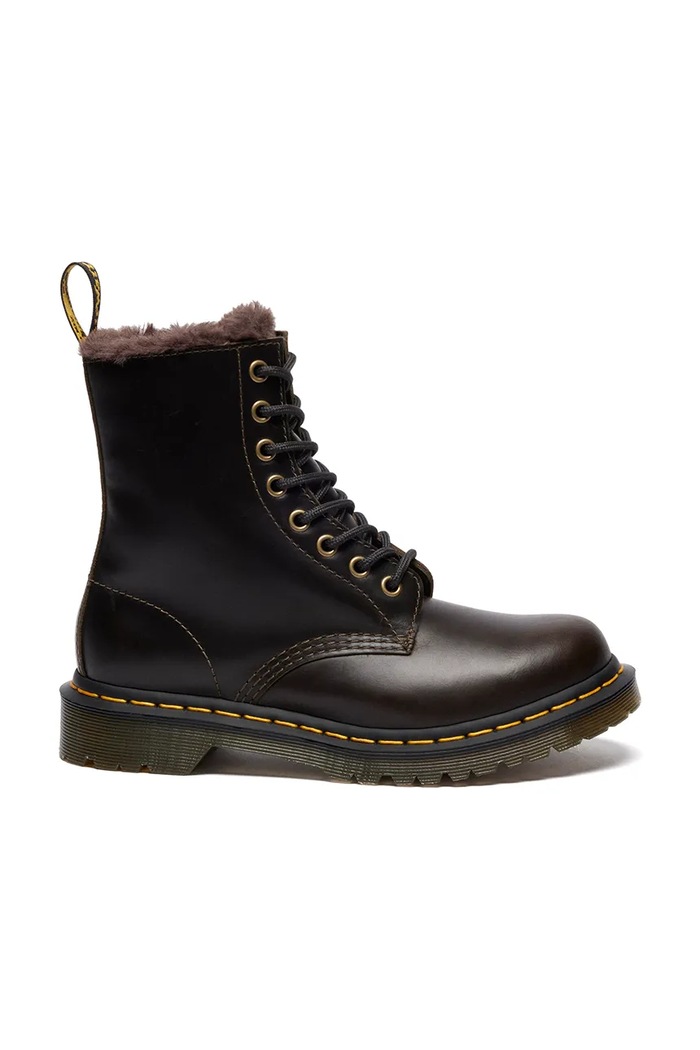 Dr. Martens workery skórzane 1460 Serena platforma brązowy DM41414020