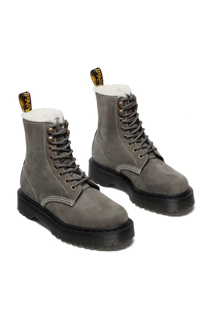 Kožené workery Dr. Martens 1460 Pascal Bex Fur Lined DM41419020 sivá AW25