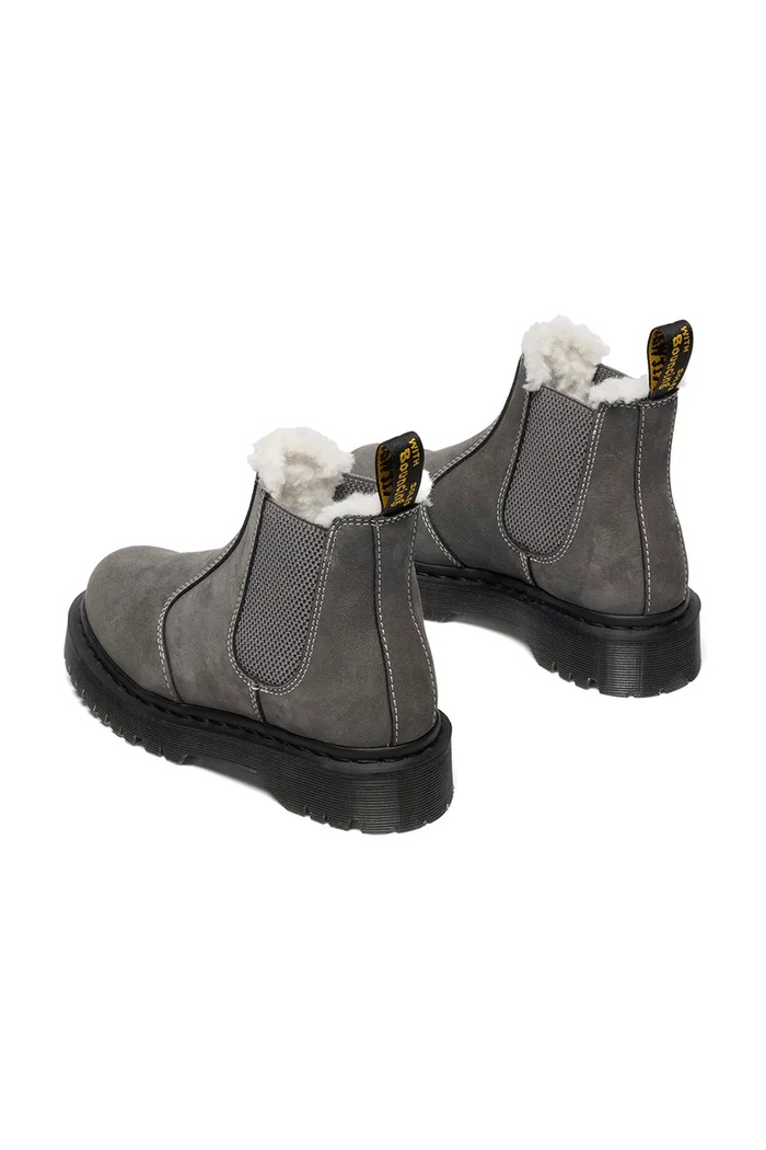 Obuwie Dr. Martens sztyblety zamszowe 2976 Bex Fur Lined DM41420020 szary