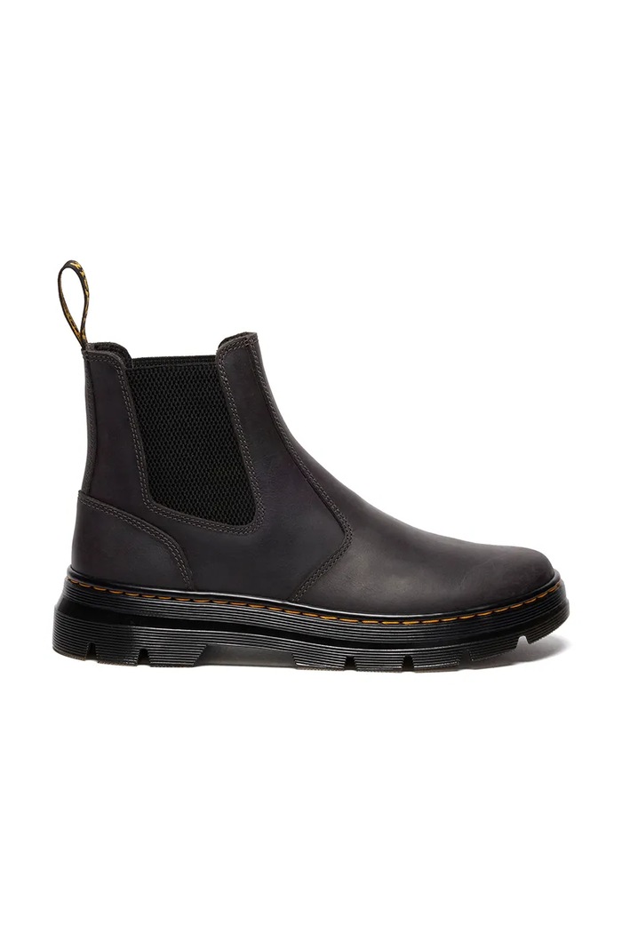 Δερμάτινες μπότες τσέλσι Dr. Martens Embury Chelsea Boot ίσια πλατφόρμα γκρί DM42013020