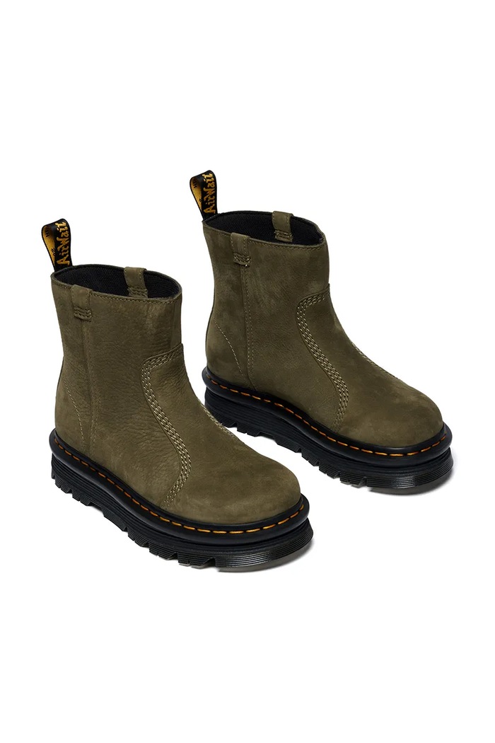 Nubuková členková obuv Dr. Martens ZebZag Rigger DM42022300 zelená AW25