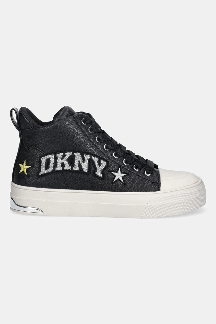 Dkny trampki skórzane Yaser Star K4597935.BLK czarny AW25