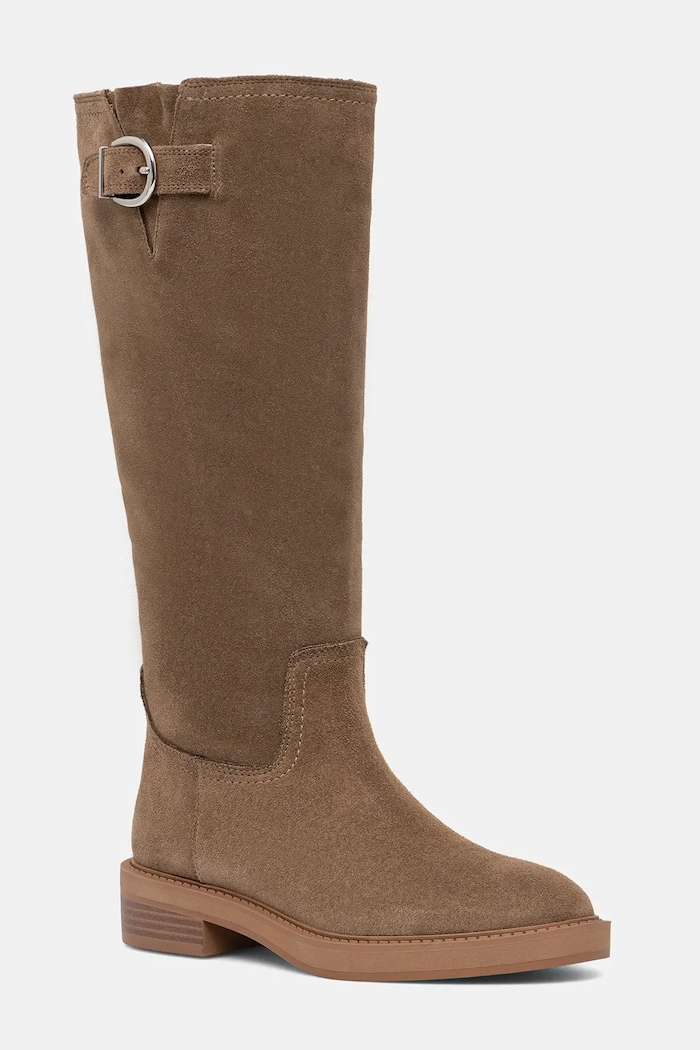 Steve Madden cizme din piele întoarsă La Rue neizolat bej 11004871.275