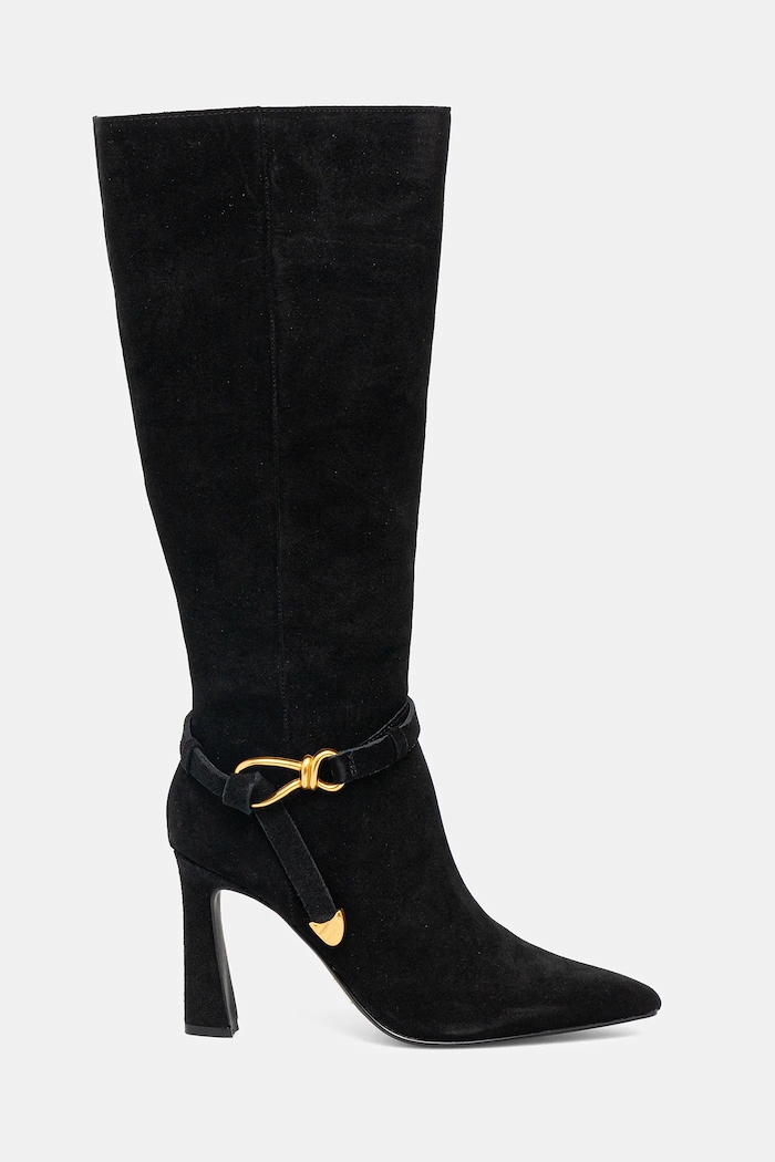 Steve Madden csizma velúrból Sirrens 11004776.015 fekete AW25