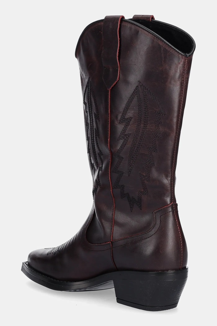 Boty Westernové kožené boty Steve Madden Wallace 11003850.622 burgundské