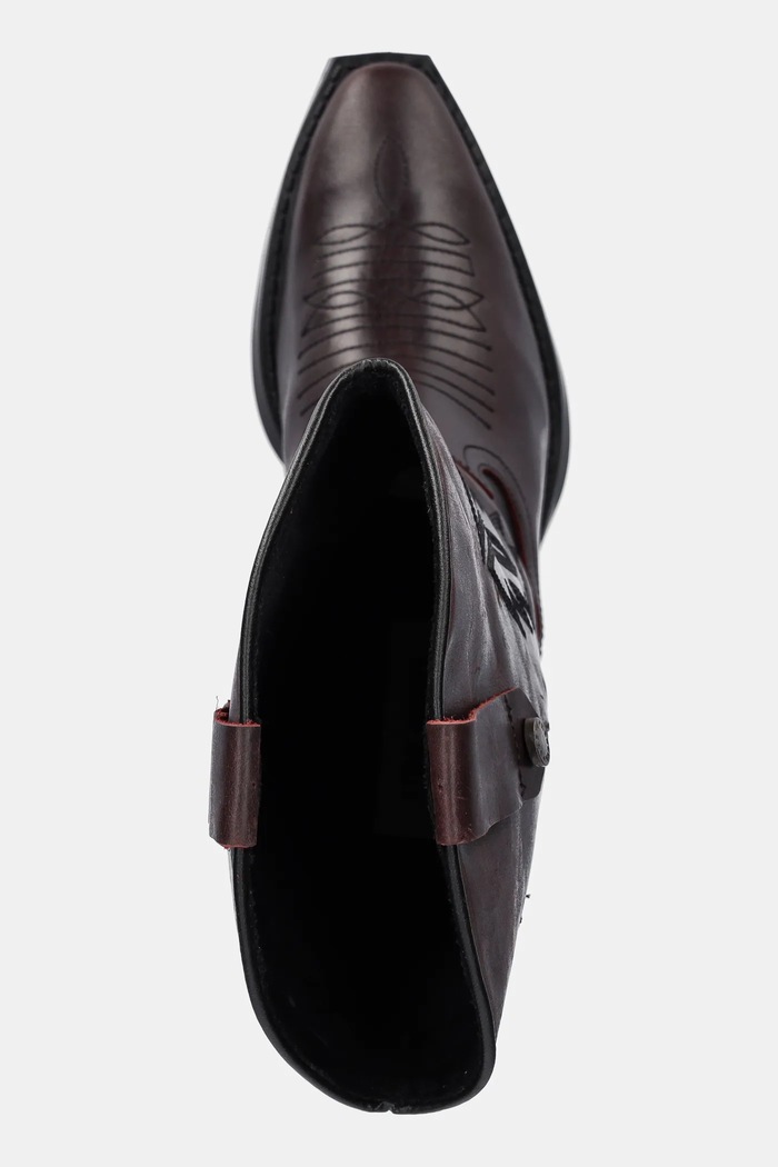 Westernové kožené boty Steve Madden Wallace burgundské 11003850.622