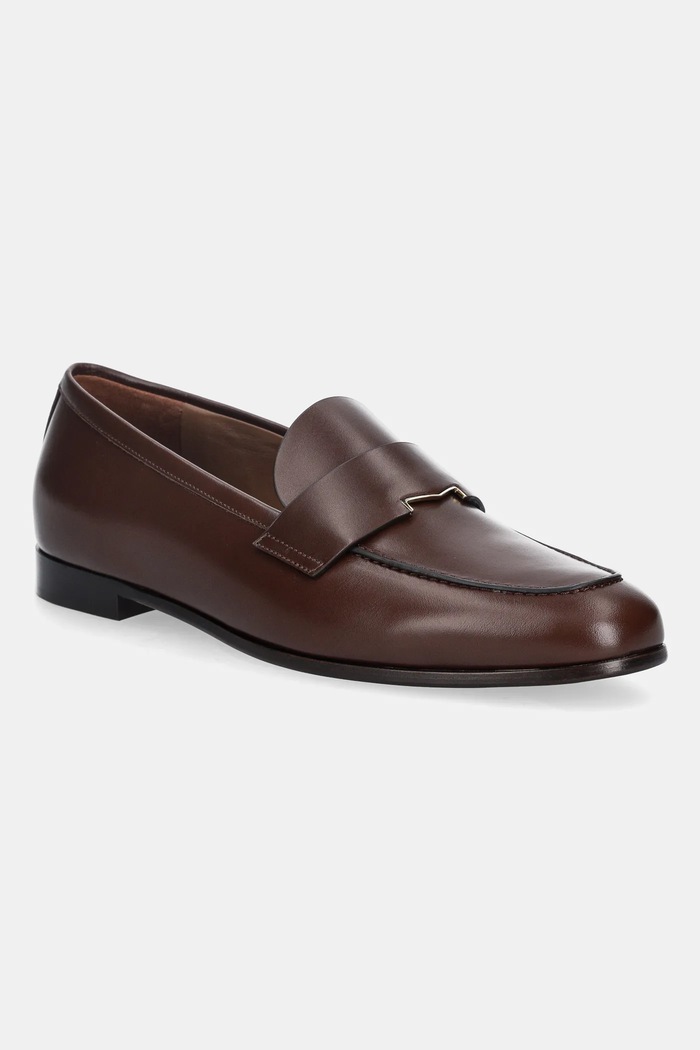 Kožne mokasinke Max Mara REGENTMOC ravna smeđa 2524526071600