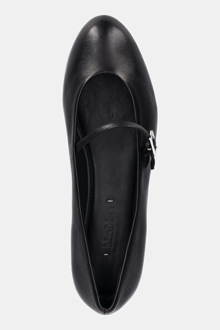 Max Mara balerini de piele MMBALLET negru 2524526311600