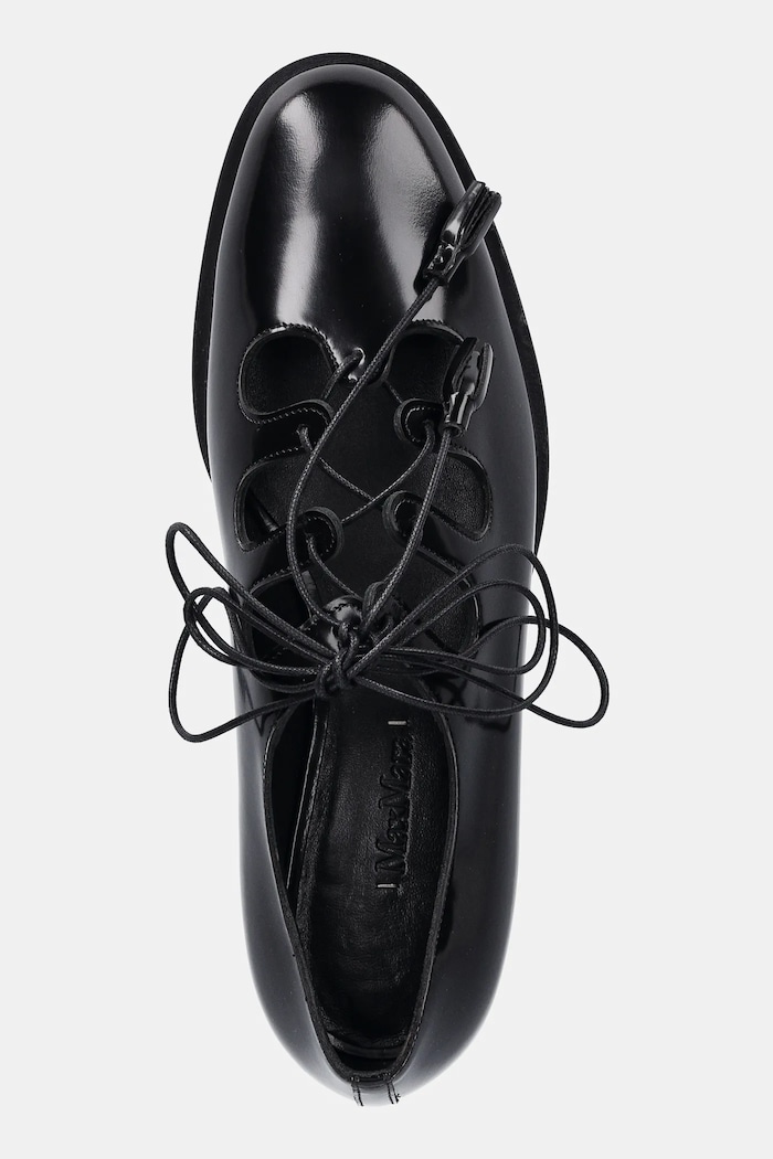 Δερμάτινα κλειστά παπούτσια Max Mara GHIL μαύρο 2524526351600