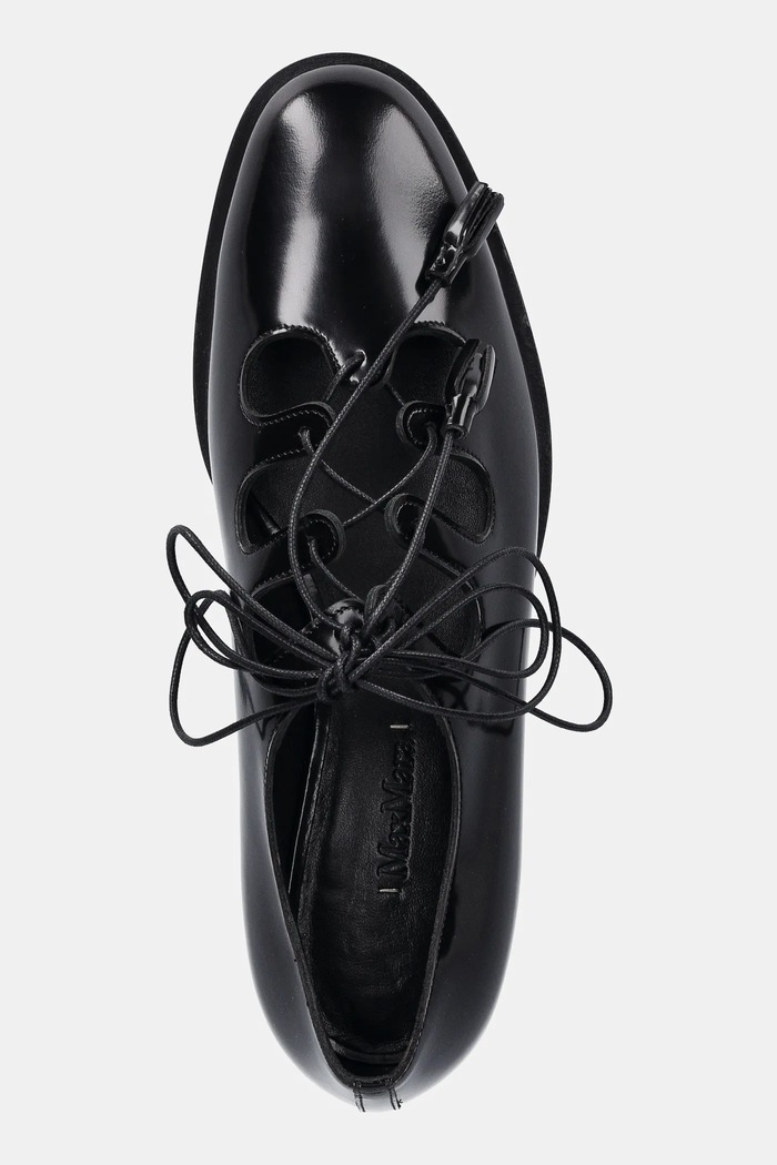 Δερμάτινα κλειστά παπούτσια Max Mara GHIL μαύρο 2524526351600