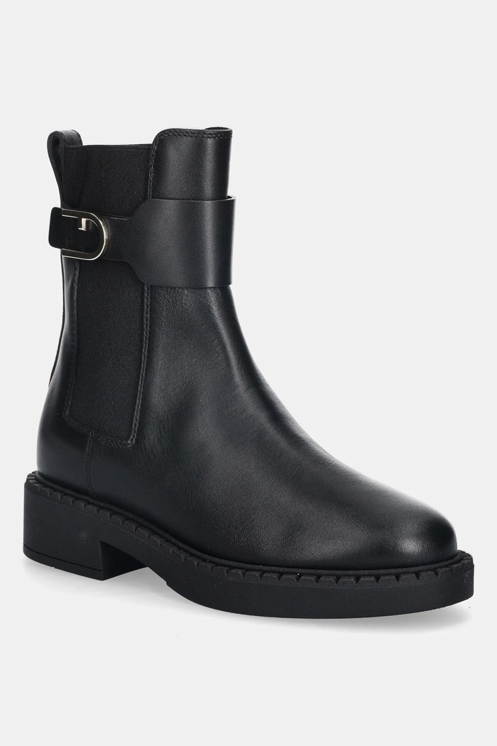 Kožené kotníkové boty Furla New Legacy textilní černá YK09FNL.BX0283.O6000