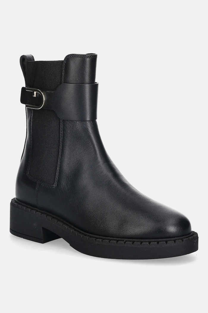 Kožené kotníkové boty Furla New Legacy textilní černá YK09FNL.BX0283.O6000