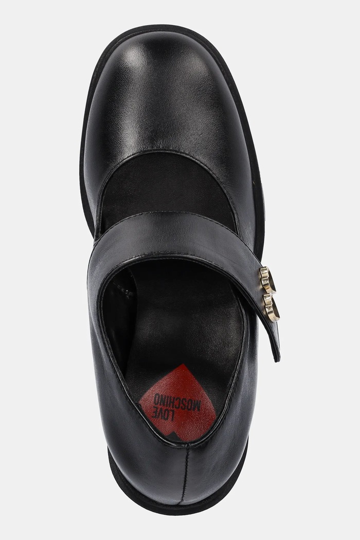 Kožené lodičky Love Moschino čierna JA1043AG0NIA0000