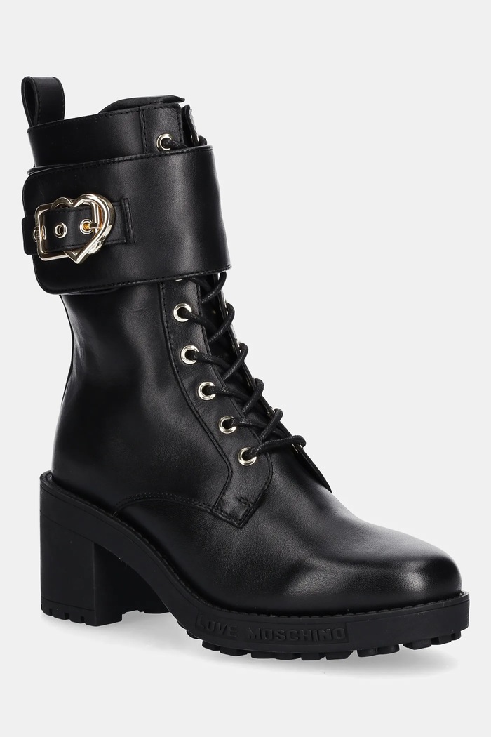 Love Moschino botki zamszowe słupek czarny JA24287G0NIA0000