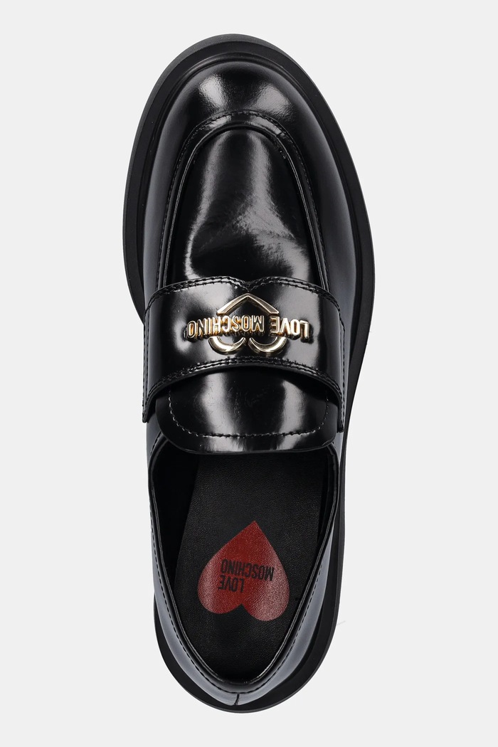 Kožené mokasíny Love Moschino čierna JA10404G0NJD0000