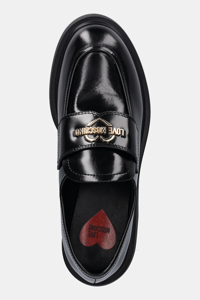 Kožené mokasíny Love Moschino čierna JA10404G0NJD0000