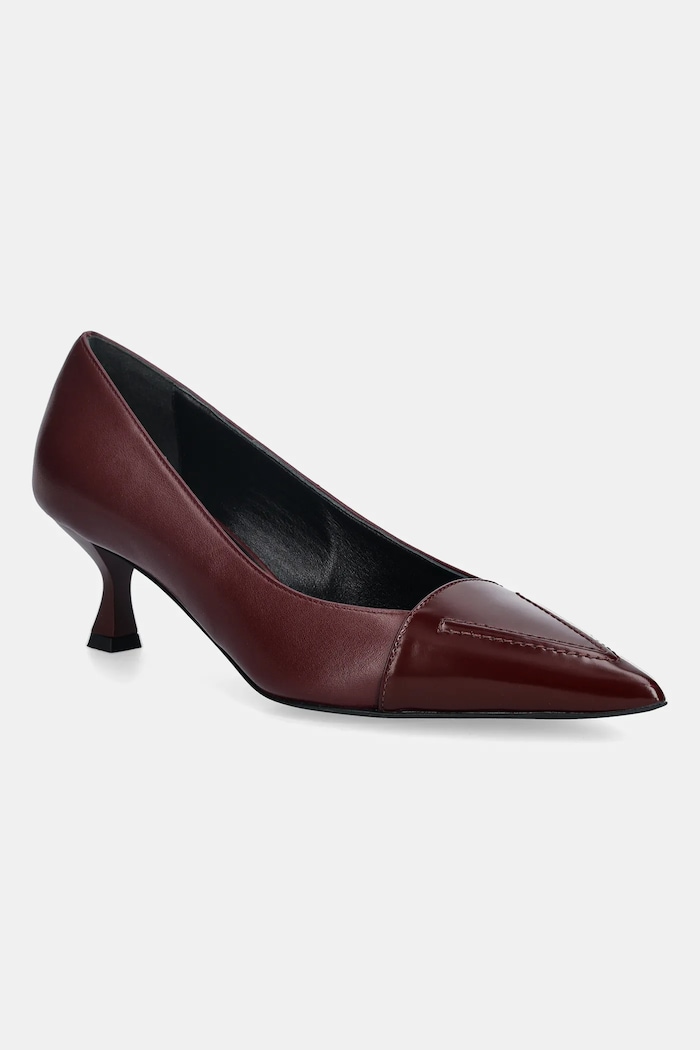 Love Moschino stilettos de piele subțire burgundia JA10535G0NIA455A