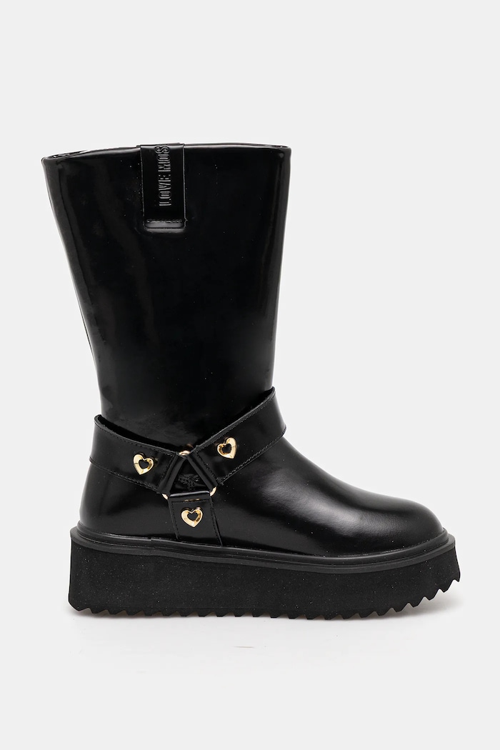 Love Moschino botki skórzane JA24476I0NJD0000 czarny AW25