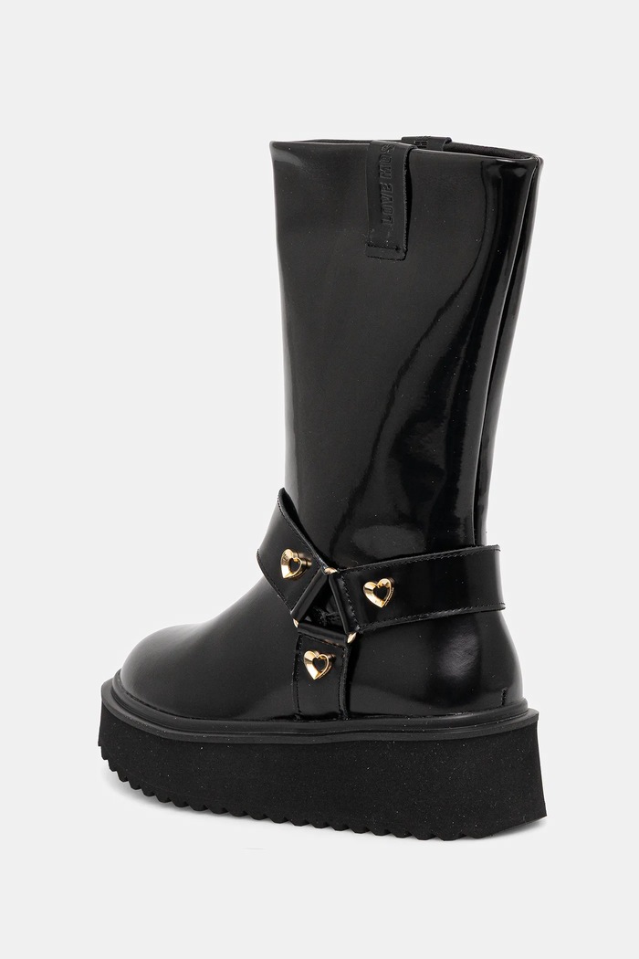 Obuwie Love Moschino botki skórzane JA24476I0NJD0000 czarny