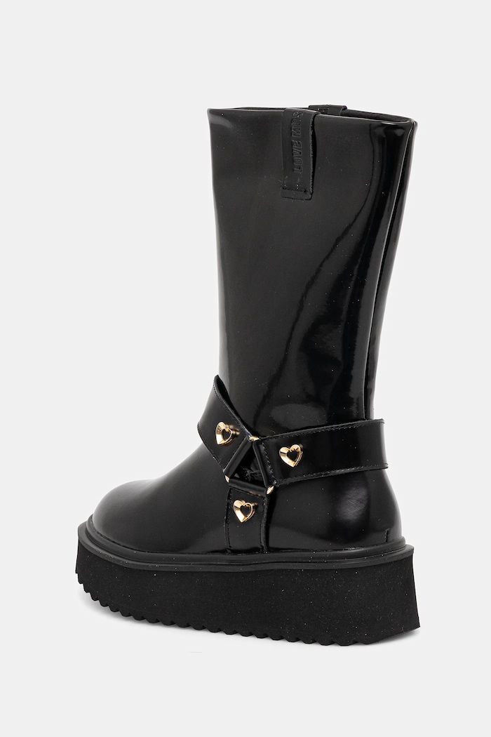 Obuwie Love Moschino botki skórzane JA24476I0NJD0000 czarny