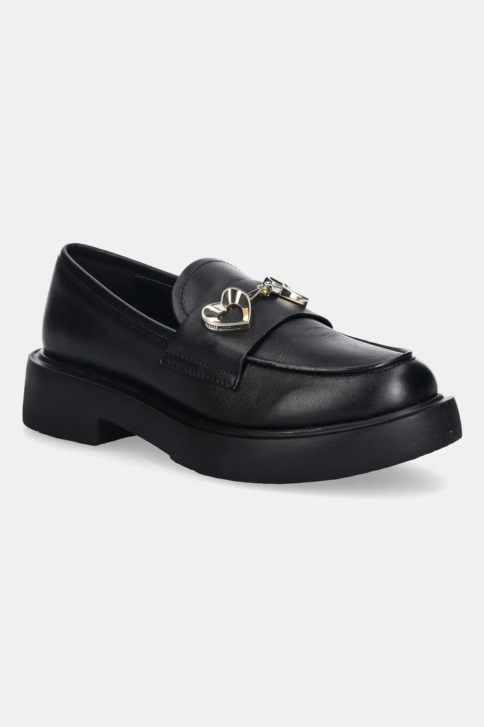 Kožené mokasíny Love Moschino usňová koža čierna JA10094G0NIA0000