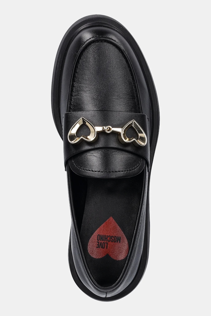 Kožené mokasíny Love Moschino čierna JA10094G0NIA0000