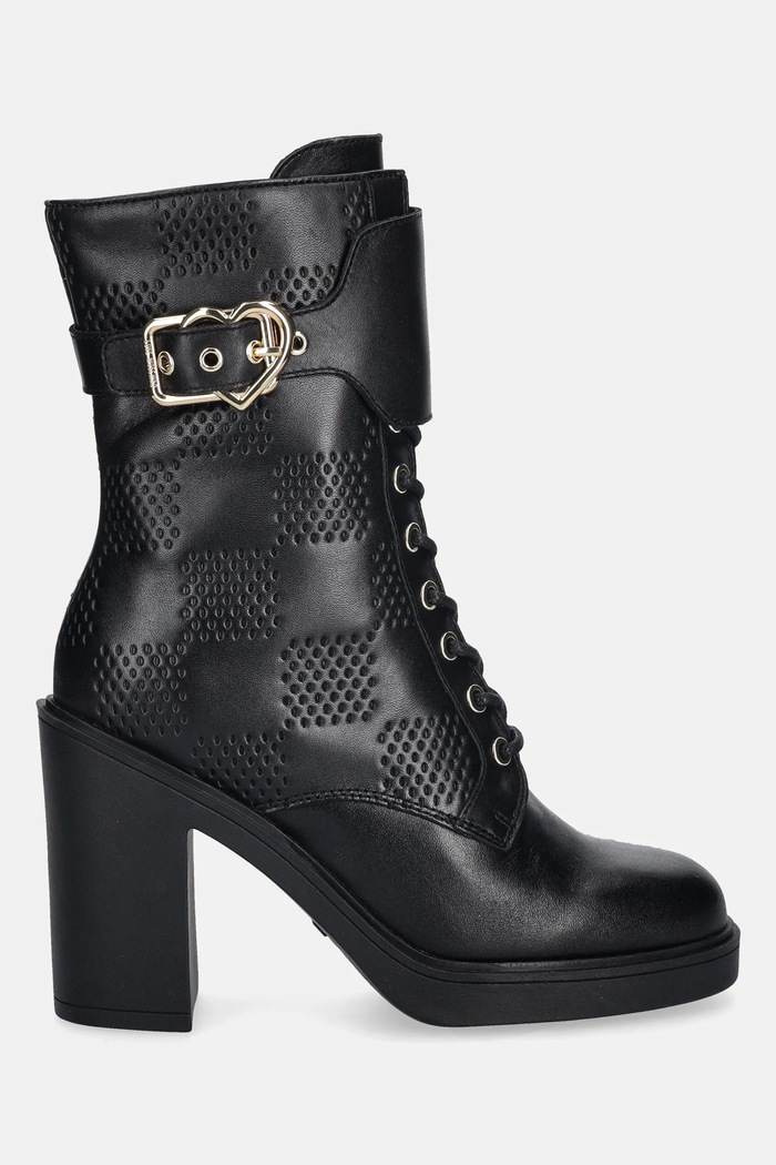 Love Moschino botki skórzane JA2435AG0NIA0000 czarny AW25