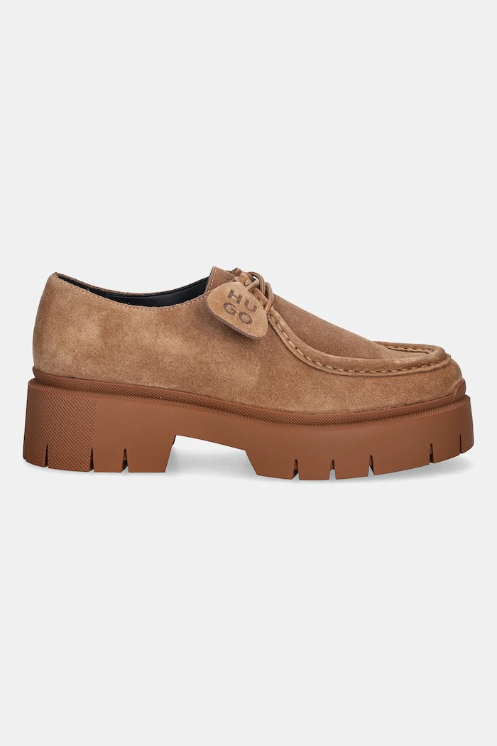 HUGO Pantofi de piele întoarsă Kris 50552698.230 maro AW25