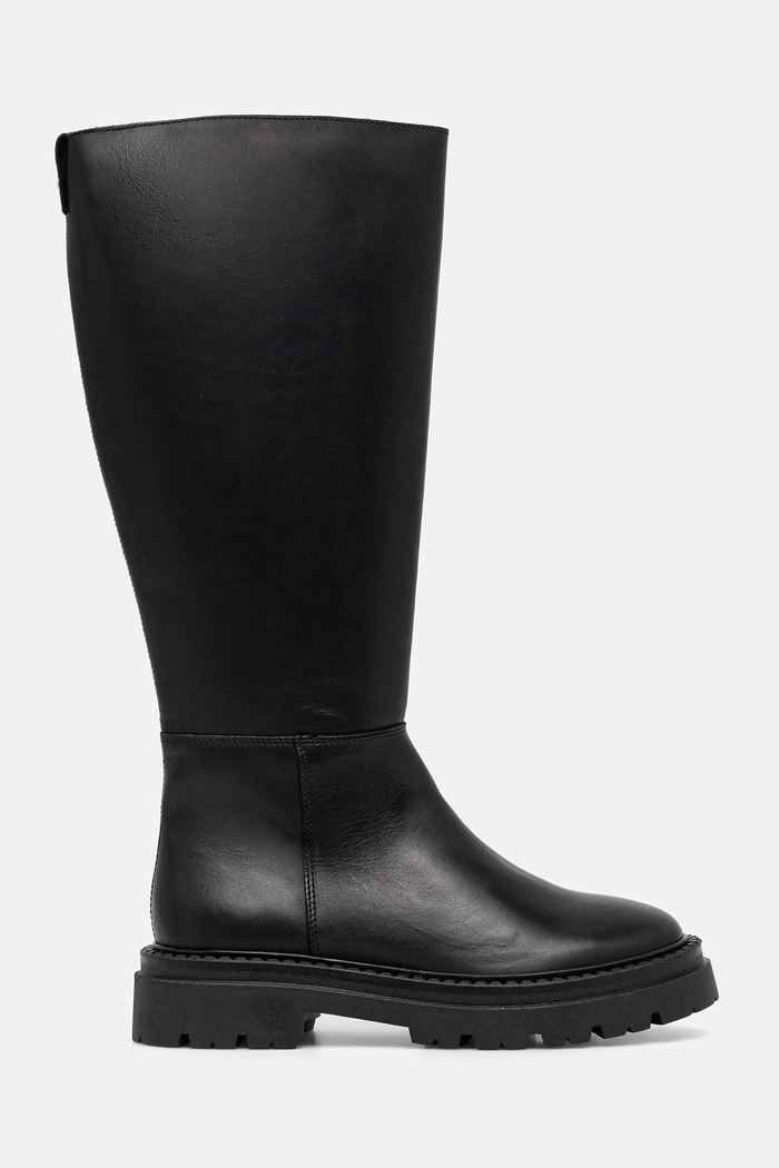 Steve Madden bőr csizma Kaja-W 11004946.017 fekete AW25