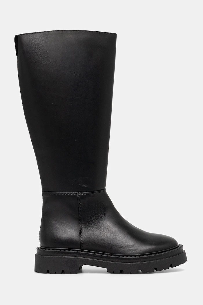 Steve Madden bőr csizma Kaja-W 11004946.017 fekete AW25