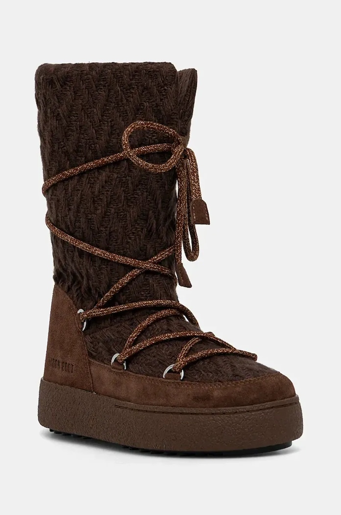 Sněhule Moon Boot MB X GIR LTRACK KNIT semišová kůže hnědá 80D2450230.M062