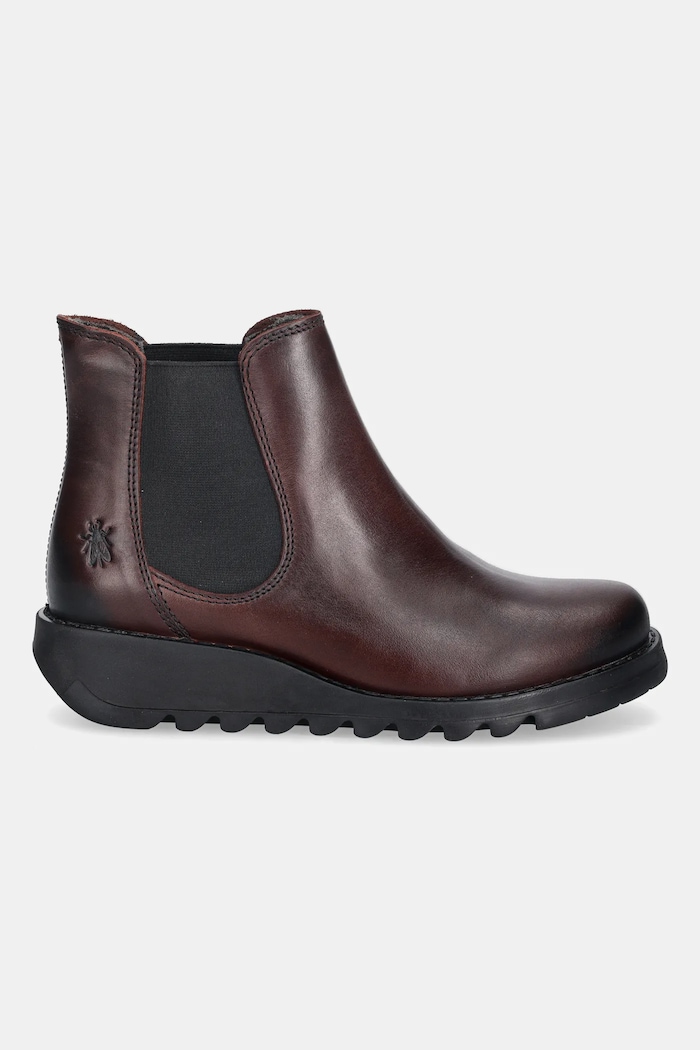 Kožené topánky chelsea Fly London SALV195FLY P143195103 burgundské AW25