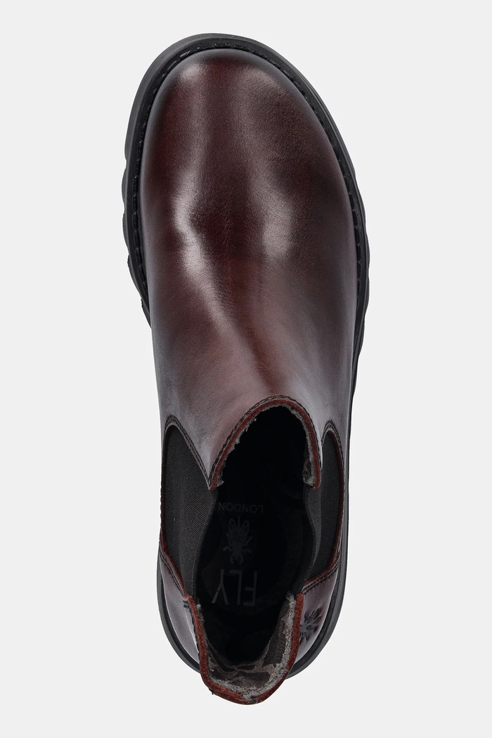 Kožené topánky chelsea Fly London SALV195FLY burgundské P143195103