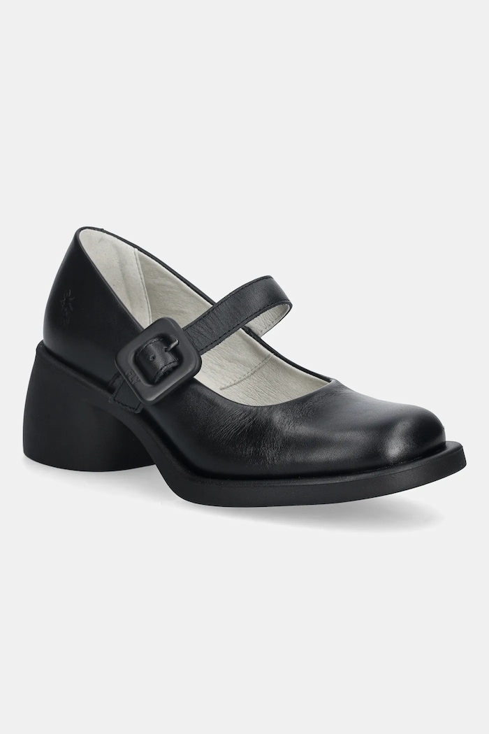 Kožne salonke Fly London HUVI044FLY široka potpetica crna P145044005