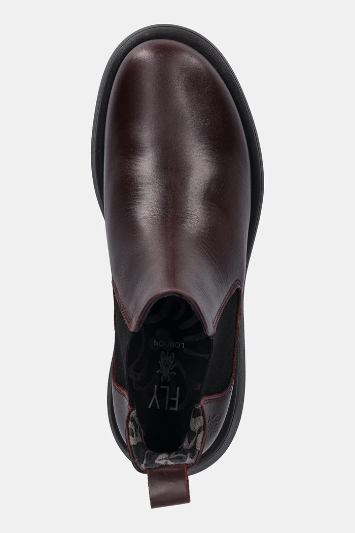 Kožené topánky chelsea Fly London MULK159FLY burgundské P145159011