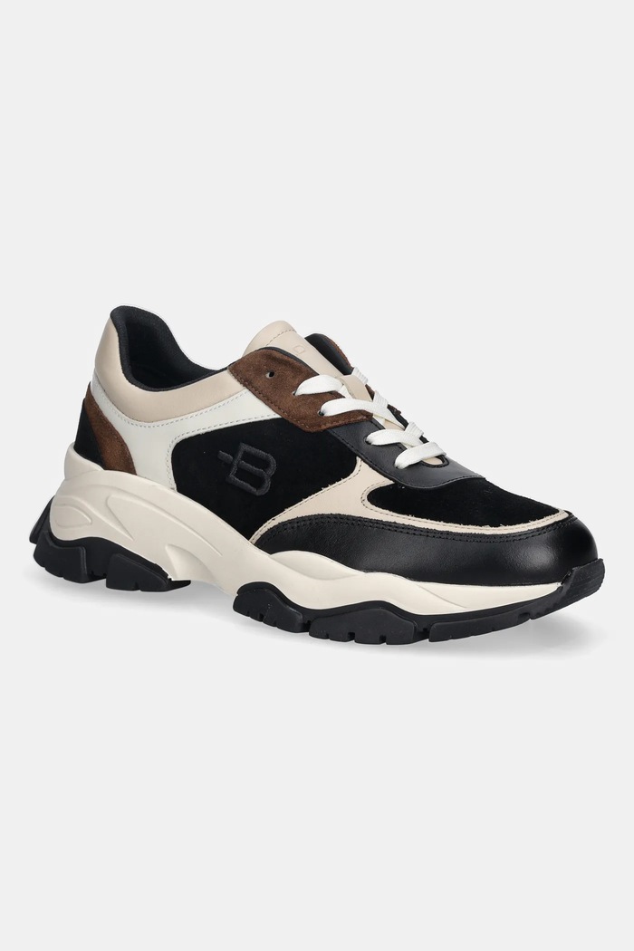 Baldinini sneakersy skórzane skóra zamszowa czarny D6B832T1VICA.0000